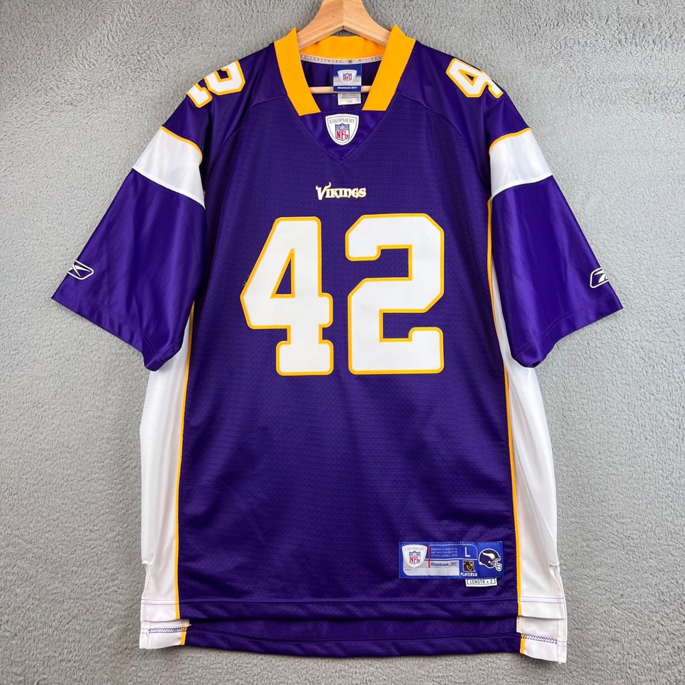 Reebok Minnesota Vikings Darren Sharper 42 NFL Jersey Mens Large Purple